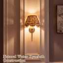 2 Pcs Rattan Lamp Shades Cover 5.5" Top x 10" Bottom x 6.6" High