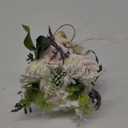 9.5In Wedding Bouquets for Bride Bridesmaid, Champagne Roses White Artificial Flowers Toss Bouquet for Wedding Party Church Decoration