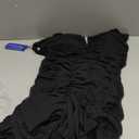 chouyatou Womens Strenchy Ruched Bodycon Cocktail Party Dress Maxi Mermaid Corset Dress Evening Gown (Large, Black)