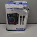 Karaoke Machine, Portable Bluetooth Karaoke Speaker with 2 Wireless Microphones, PA System for Adults Kids with LED Lights & Echo Adjustment, Supports TWS/TF/USB/AUX for Home Party (T03-2 MICS)