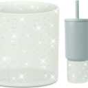 2 x Silicone Boot Compatible with Sinple Midern 24/30/40 oz Tumbler with Handle/Trek Pivot, Protective Anti-Scratch Bottle Bottom Sleeve Cover Compatible with Sinple Midern Tumbler (Bling Sea Glass Sage)