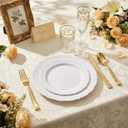 DaYammi 60PCS White Plastic Plates, Heavy Duty White Disposable Plates Premium 10inch Dinner Plates Hard Plastic Plates Disposable for Party Wedding Bridal Shower