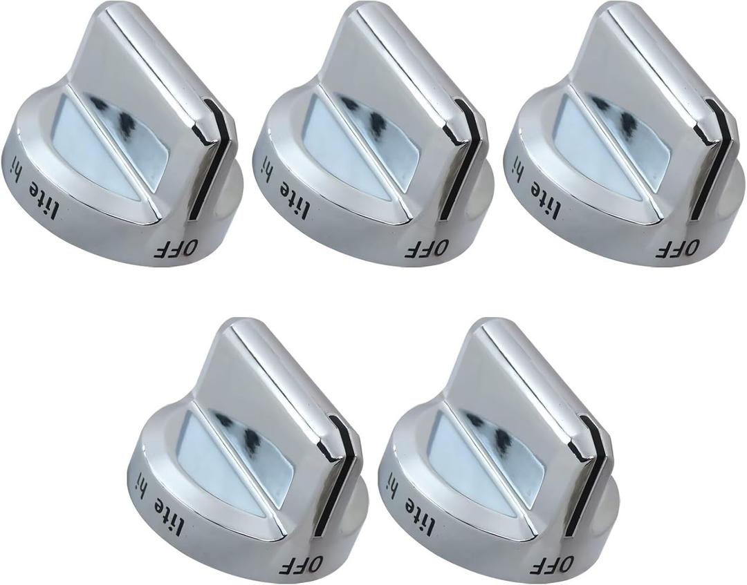 5x New 5304502763 Gas Cooktop Knobs Compatible for Frigidaire FGGF3035RFC, FGGF3035RFA, FGGF3045RFB, FGGF3045RFC, FGGF3035RFD, FGGF3045RFD Replacement Knobs for Easy and Efficient Cooking