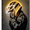 Sorventina Racing Wall Decor Painting, Sports Art Decor Neon Racing Poster Motorcycle Wall Art, Canvas Prints for Room, Bedroom, Bar, gamer room, Wrapped Canvas Frame(16x24, Yellow)