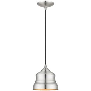 Livex Lighting, 55901-91, Endicott, Mini Bell Pendant, Brushed Nickel