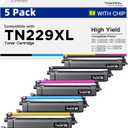 TN229XL TN229 Compatible Toner Cartridge 5 Pack Replacement for Brother TN229XL TN-229XL TN-229 Toner Cartridges to Work for MFC-L3720CDW MFC-L3780CDW HL-L3220CDW HL-3280CDW HL-L3300CDW Printers