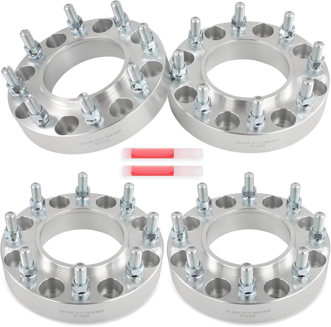 ECCPP 1.5 inch Hubcentric Wheel Spacers 8x180 to 8x180 Wheel Spacers Fit for Chevrolet Silverado 2500 for GMC Sierra 2500 HD with 14x1.5 124.1mm 4Pcs