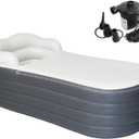 B&Y Inflatable Soaking Bathtub for Adult, 66'' Large Portable Ice Bath Tub Family Home Spa Soaking Tub with Zipper Cover, Designed with Headrest, Cup Holder (Air Pump Included) (168x76x68cm)