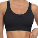 RUNNING GIRL High Impact Sports Bras for Women,Racerback Running Bra Workout Crop Tank Tops Longline Sports Bra Push up (Black, L)