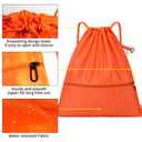 VIZZTY Drawstring Backpack Sport Gym Bag for Women ＆ Men,beach bag，Waterproof Lightweight Backpack With Outer Storage，Best workout bag for dance/hiking/soccer/basketball (Red)