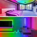 RUISHINE Battery Operated LED Strip Lights 32.8ft, Battery Powered Led Strip Lights for Bedroom Color Changing APP Remote, USB Led Lights for TV, Room, Kitchen, Party