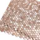 M MOFIT Small Penny Round Peel and Stick Backsplash Tile for Kitchen Wall,Metal Mosaic Tiles Stickers for Bathroom Behind Stove Fireplace (10sheets,Rose Gold)