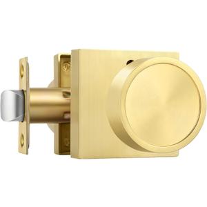 Goldenwarm Gold Door Knobs Interior, Privacy Brushed Brass Interior Door Knobs, Heavy Duty Zinc-Alloy Brushed Gold Indoor DoorKnob for Bedroom, Bathroom, 1 Pack