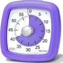 Secura 60-Minute Visual Timer, Silent Study Timer for Kids and Adults, Time Clocks, Time Management Countdown Timer for Teaching (Purple & Purple)