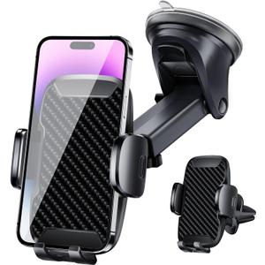 Car Phone Holder Phone Holders for Your Car Windshield Dashboard Air Vent Universal Hands Free Car Mount Phone Holder with Suction Cup Base and Telescopic Arm for Smartphone-GENTZH