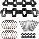 LS Cathedral Port To Rectangular Port Intake Manifold Adapter Plate 1/2 Inch Aluminum Fit LS1 LS2 LS6 Head To LS3 LSA ZL1 CTS-V Supercharger Conversion Kit Black
