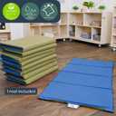 Children's Factory Nap Mats, 1 inch Thick Toddler Sleeping Mats for Preschools and Daycares, Comfortable and Soft 4 Section Folding Nap Pad