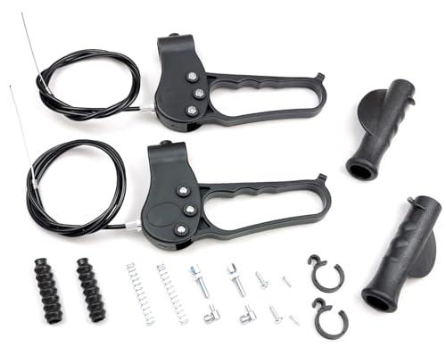 2Set Walker Rollator Replacement Brake,41 Inch Cable,Adjustable Wheel Lock,w/Hardware, Cable,Clip,Left and Right Hand Grip,Compatible with All Brands 3/4 Wheel Aluminum Steel Rollator,Universal Parts