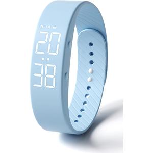 Fitness Watch Step Counter Calorie Waterproof Pedometer Watch Vibrating Alarm Activity Tracker Digital Watches for Men Women Running Fitness Tracker(NO APP) (Blue)