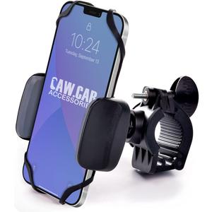 Metal Bike & Motorcycle Phone Mount for Any Smartphone (iPhone 16 Pro Max/e, Galaxy S25). Unbreakable Handlebar Cell Phone Holder for Bike, Scooter, Bicycle Phone Mount, x10 to Safeness & Comfort