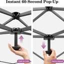 10x10 Pop Up Canopy with Sidewall, One-Person Setup - Sturdy Frame, UV & Water Resistant Canopy Tent w/Wheeled Carry Bag for Beach, Patio, Camping & Events