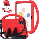 For Revvl Tab 2 Case 2025, Kids EVA Cover with Strap Handle Stand, for Tmobile Revvl Tab 2 Case 10.1'', Red