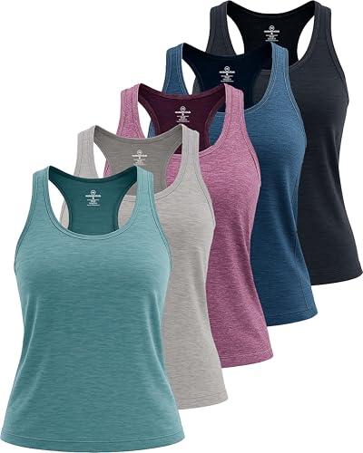 1 Pack: Womens Quick Dry Fit Ladies Tops Blouse Tee Athletic Yoga Workout Running Gym Active Tees Exercise Women Racerback Sleeveless Flowy Fitness Loose Fit Moisture Wicking Tank Top - Set 1,S, Black