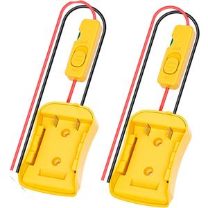 2 Packs Power Ride Wheel Adapter Compatible for dewalt 20v Battery with Fuses & ON/Off Switch, Battery Converter with Wire Terminals, 14AWG Wire, for Rc Car Toys, Robotics, Rc Truck, DIY use