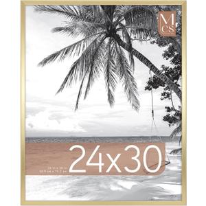 MCS Foundation 24x30 Poster Frame Traditional Brass, Vertical & Horizontal Wall Hanging Large Picture Frame for Photos, Posters & Art Prints (1-Pack)