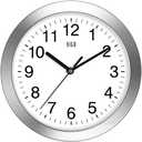 HITO 10 Inch Silent Wall Clock Battery Operated Non Ticking Glass Cover Silver Aluminum Frame, for Kitchen, Bedroom, Home Office, Living Room Decor