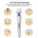 CHARMING 10 Speeds Wired Powerful Handheld Electric Back Massager with Strong Vibration, Personal Therapy Massager for Sports Recovery, Muscle Aches, Body Pain (White)