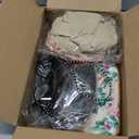 8 Pieces Old Lady Costume for Girls, 100 Days of School Costume for Kids Grandma Wig Granny Dress Cosplay Outifits (3-4T, Light Khaki Cardigan and Orange-white Nightgown)