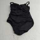 SHAPELLX Tummy Control Swimsuits Women V Neck One Piece Bathing Suit Ruched Push Up Slimming Swimwear Built-in Bra (Small, Black)