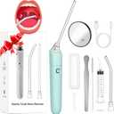 Electronic Tonsil Stone Remover Vacuum, Tonsil Stone Removal Kit with 3 Suction Modes, Include Oral lamp, Oral Irrigator, 5X Magnifying Mirror, Instant Suction Tonsil Stone Removal Tool (Green) ( Missing cable charger)