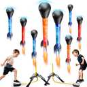 Rocket Launcher for Kids, Outdoor Toys with 8 LED Rockets, Launch Up to 100+ Feet, Gifts for 3 4 5 6 7 8-12 Year Old Boy Birthday, Rockets for Kids Age 4-8