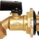 Joywayus Brass Water Container/Rain Barrel Spigot 3/4" GHT to 1/2" Male Threaded Quarter Turn Ball Valve with Bulkhead Fitting, Suitable for Garden Hose Thread Connection