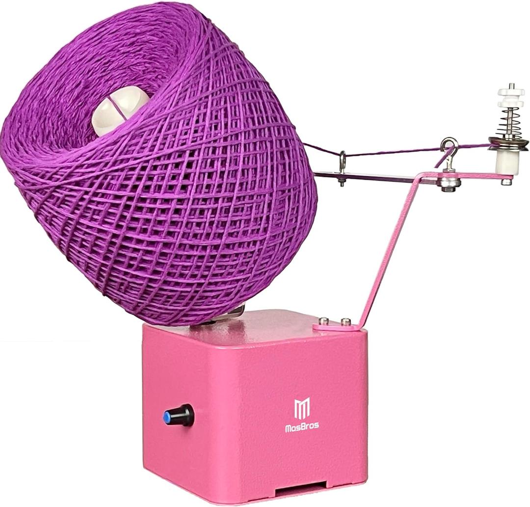 MasBros Ultra Large Capacity Electric Yarn Ball Winder Center Pull Yarn Balls Spinner Winds up to one lb Works with Power Bank