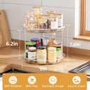 LAMU 2 Tier Lazy Susan Turntable Organizer for Cabinet, 9'' Rotating Spice Rack for Kitchen, Pantry, Countertop, Bathroom, Vanity, Under Sink, Medicine Cabinet Organizer, 1 Pack