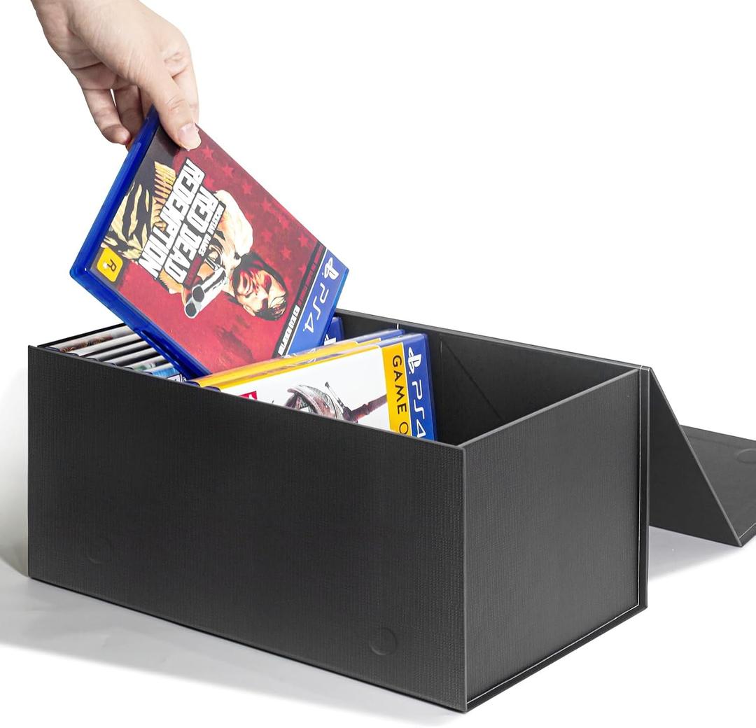 Video Game Storage Boxes, Blu-Ray Storage Boxes, Magnetic Video Game Box Protector Case, Store Up to 20 Cases 1 Pack