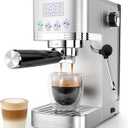Espresso Machine 20 Bar Espresso Maker with Steam Milk Frother,Compact Stainless Steel Expresso Coffee Machine for Cappuccino Latte Americano, Coffee Maker Gift for Coffee Lovers Home and Kitchen (Silver)