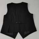 Dokotoo Womens Vest Dressy Casual V-Neck Button-Down Lined Suit Jacket Waistcoat Versatile Vests (Large, Black)