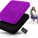 Premium Gel Seat Cushion for Office Chair Ergonomic Honeycomb Design Purple Pillow for Home Dining Car Wheelchair Long Sitting Travel 17.5" L × 15.5" W × 1.5" H Honeycomb Pressure Relief Cushion