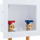 SUNGATOR Mip Washer Valve Box, 1/2 Inch Mip (Sweat) Inlet x 3/4 Inch MHT Outlet, Sweat Washing Machine Box with Brass Valves Installed