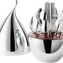 Silverware Set with Waterdrop Storage Organizer, 20-Piece Flatware Cutlery Set in Gift Box, Forged Premium Stainless Steel Mirror Polished, Service for 4, Ideal for Kitchen, Party, Gift​