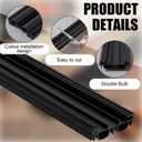 Pushglossy 2 Pcs 36" Slide on Door Sweep 1-3/4" Wide Vinyl Weatherstrip Seal for Exterior Doors, Energy Efficient Draft Stopper, Easy Slide in Installation, Blocks Dust/Insects/Noise (Black)