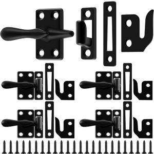 Hicarer 4 Pack Casement Window Lock 1-7/8 Inch Zinc Alloy Window Sash Lock Latch Replacement for Home Casement Windows (Matte Black)