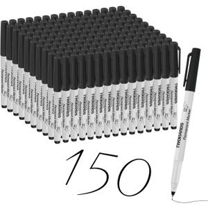 TWOHANDS Permanent Markers Ultra Fine Tip, 0.5mm, Extra Fine Point, Black, 150 Count, 21649