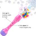 ArtCreativity Unicorn Bubble Wand, Light Up Unicorn Bubbles for Kids Ages 1-3, Bubble Blower for Toddlers with LED & Sound, Bubble Machine Great Gift Idea, Party Favor, Include Solution & Batteries