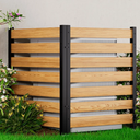 Air Conditioner Fence for Outside Wood Fence Panel, Trash Can Screens Wood Privacy Fence Screen Panel Outdoor Privacy Screen Pool Equipment Enclosure, 42'H ×38'W, 2 Panels, Louvered