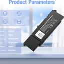 Burflo 63Wh 7FMXV Replacement Laptop Battery for Dell Latitude 7320 7420 7520 5320 Series, Compatible with P133G P134G P135G P136G P138G P139G P110F 9JM71 4M1JN 1PP63 TN2GY,15.2V 3941mAh